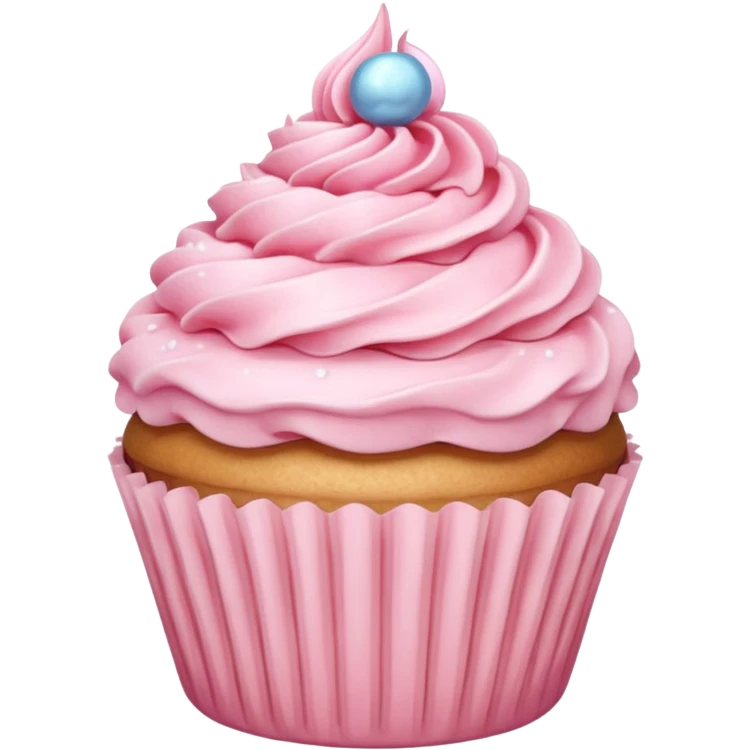 super realistic pink rococo cupcake emoji