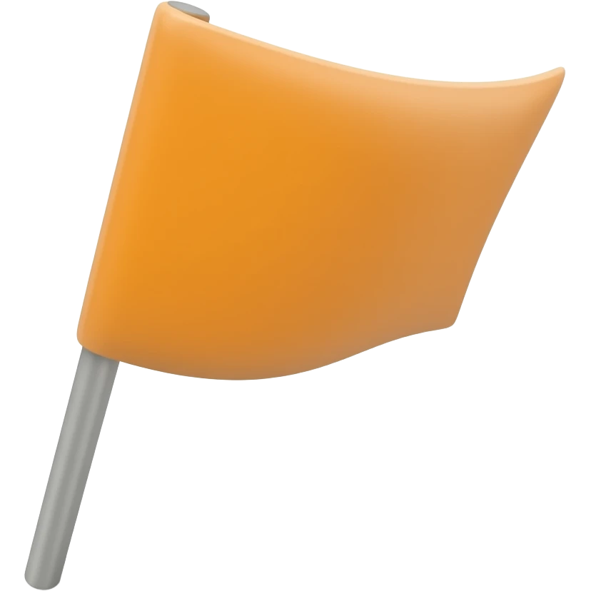 Orange triangle flag with stick emoji