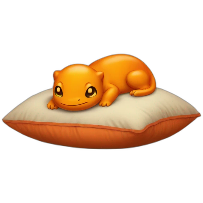 Charmander sleeping in a cushion emoji