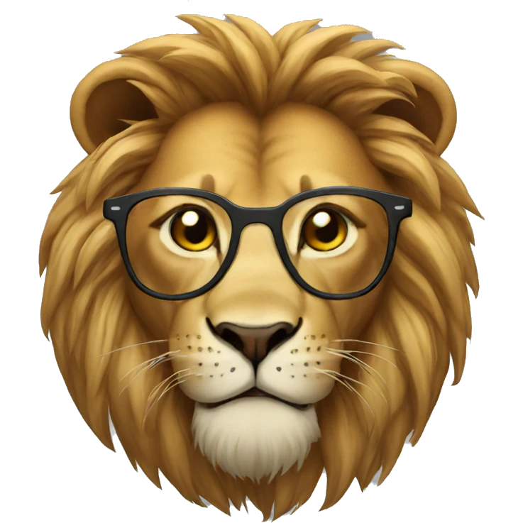 Lion wearing glasses  emoji