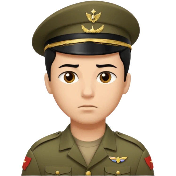male soldier black hair style emoji