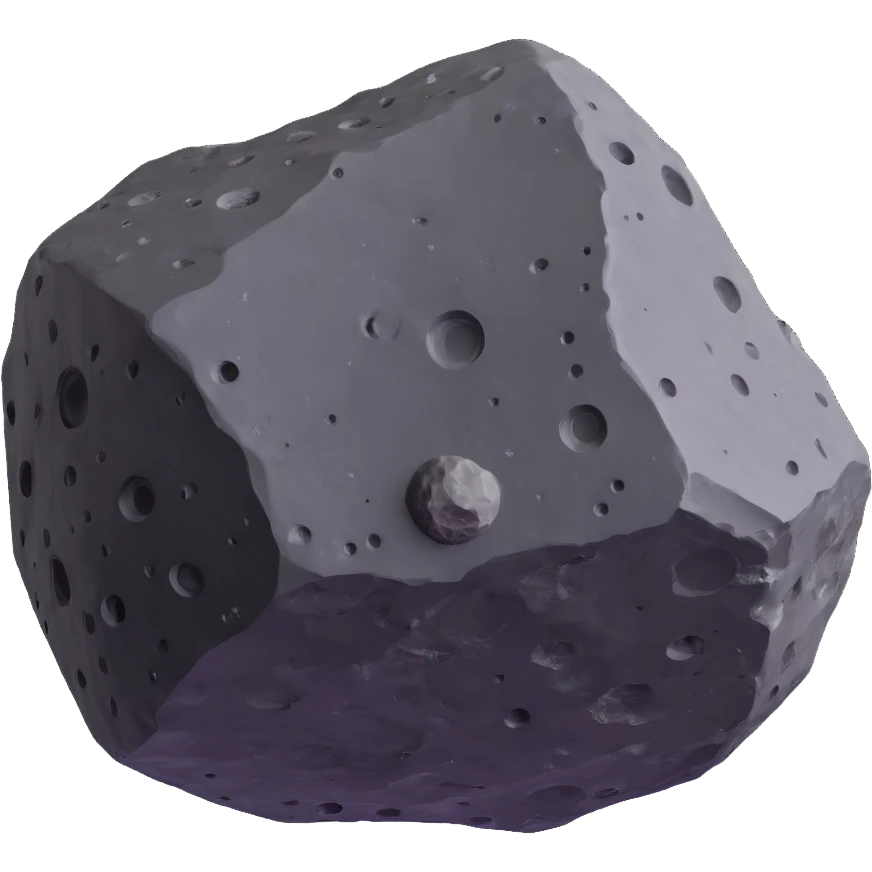 detailed 3D asteroid with craters emoji