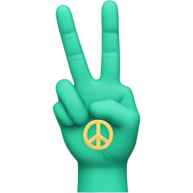 Peace sign with fingers emoji