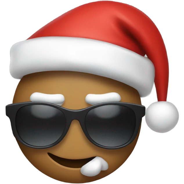 Brutus Buckeye wearing sunglasses and Santa hat emoji
