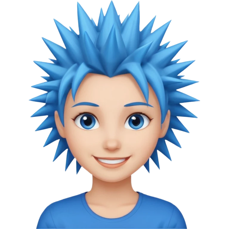 spiky hair blue eyes girl emoji