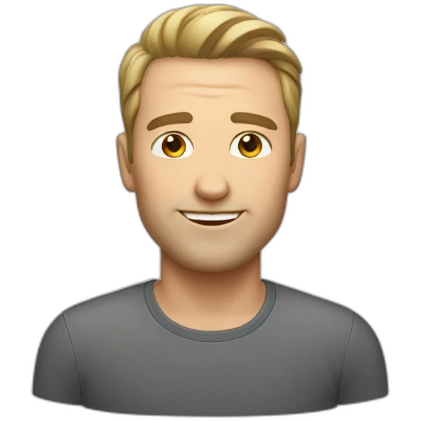 Caucasian man says hi emoji