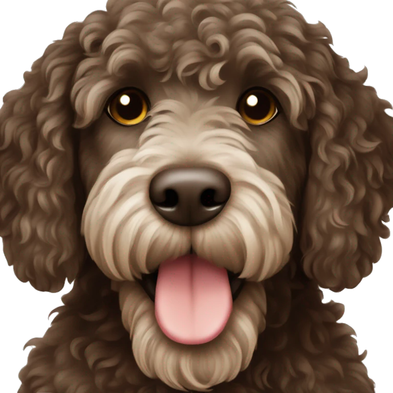 Dark brown labradoodle emoji