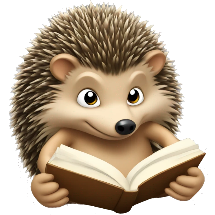The hedgehog is reading a book emoji
