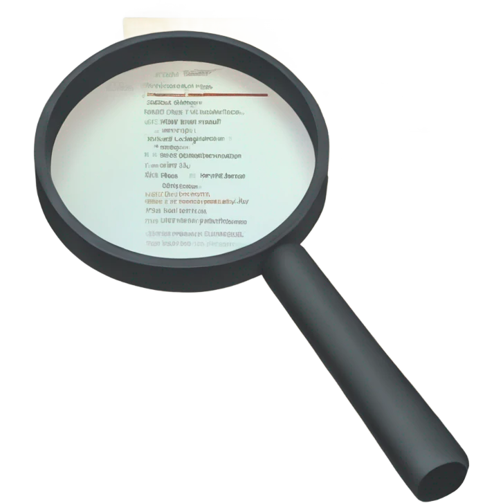 A magnifying glass hovering over a list of subscriptions with some being “unchecked.” emoji