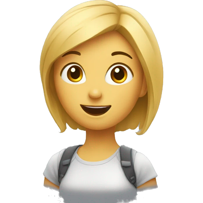 a girl with enthusiasm toward the web development emoji