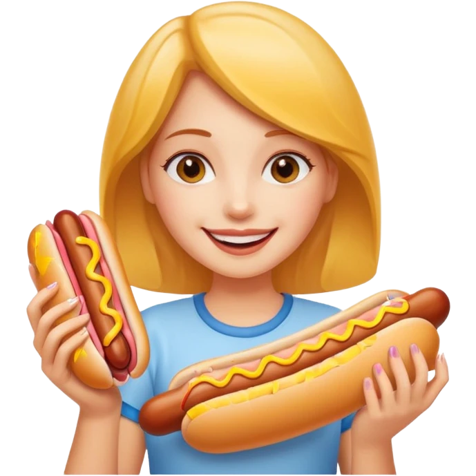 girl holding hot dog emoji