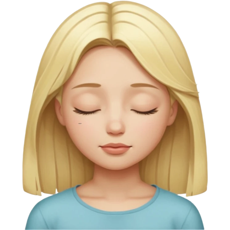 closed eyes blonde girl emoji