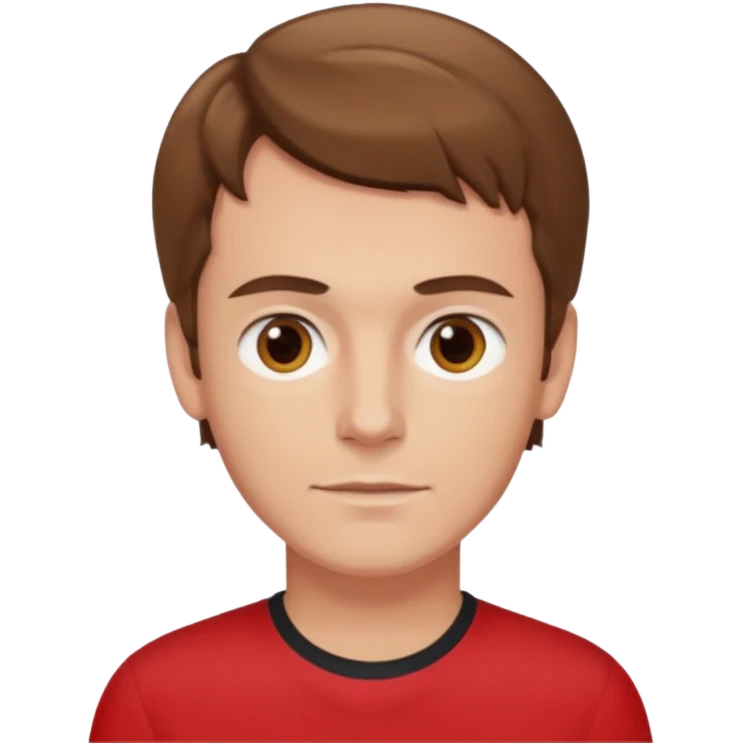 Murray Cook light brown hair, brown eyes, red shirt emoji