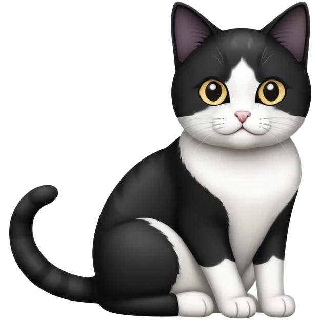 Black and white Devon cat sitting emoji