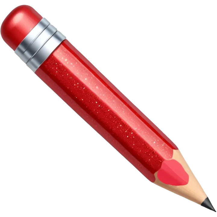 red glitter pencil emoji