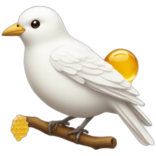 White bird with honey on him emoji