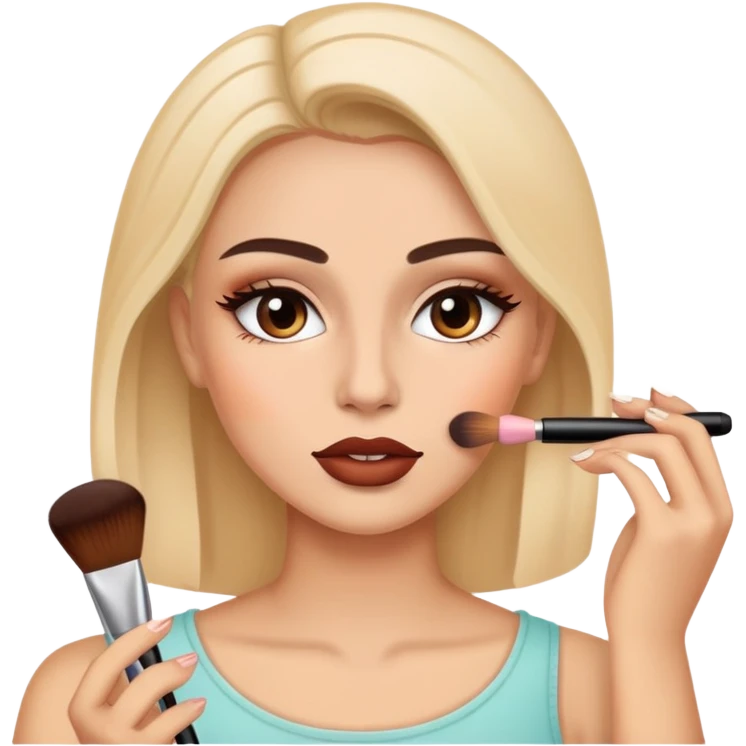 chica maquillándose emoji