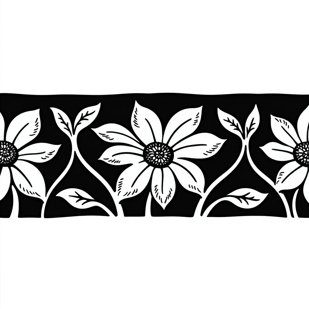 Traditional Indian border pattern with flowers emoji