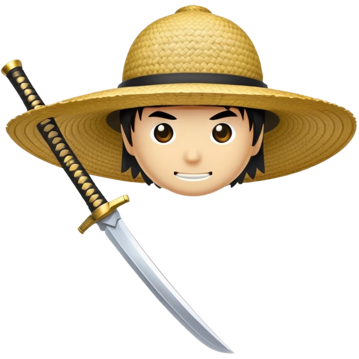samurai sword and hat emoji
