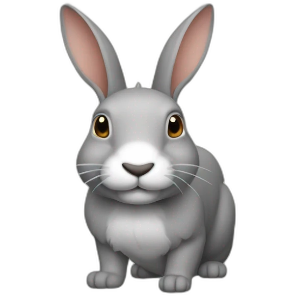 Conejo cabeza de leon gris emoji