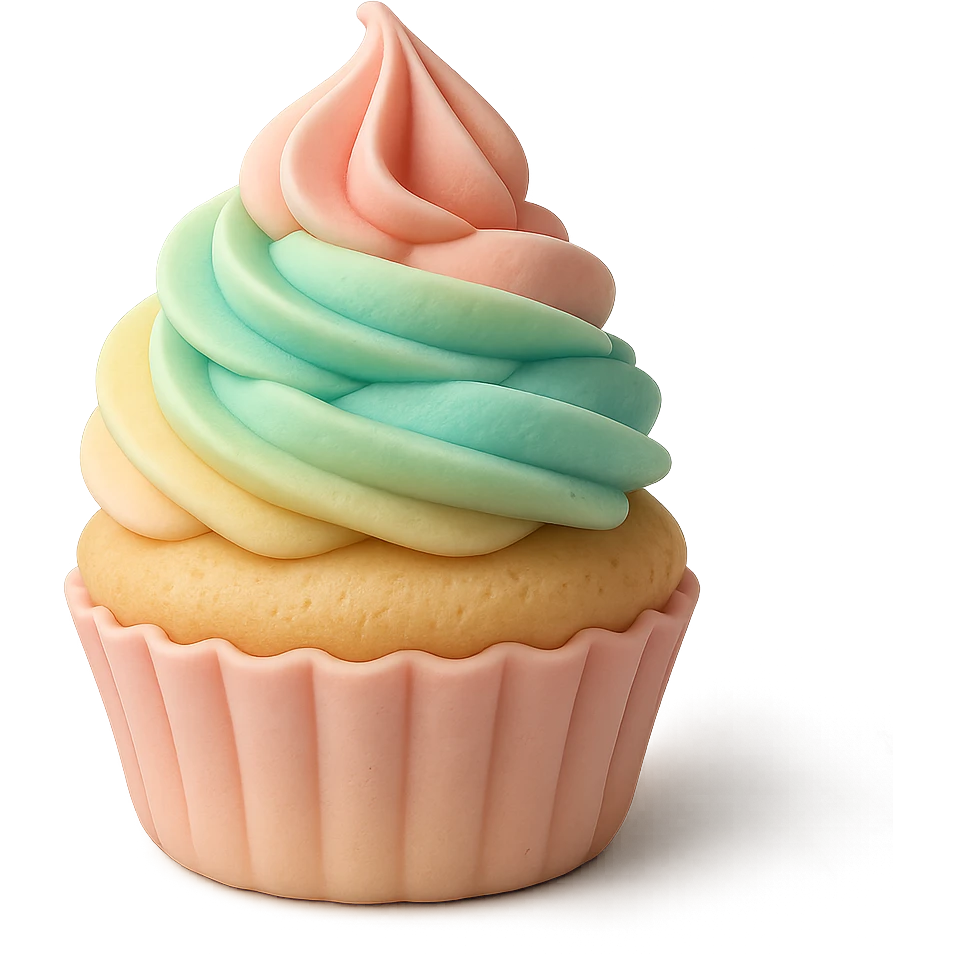 cupcake with pastel ombre emoji