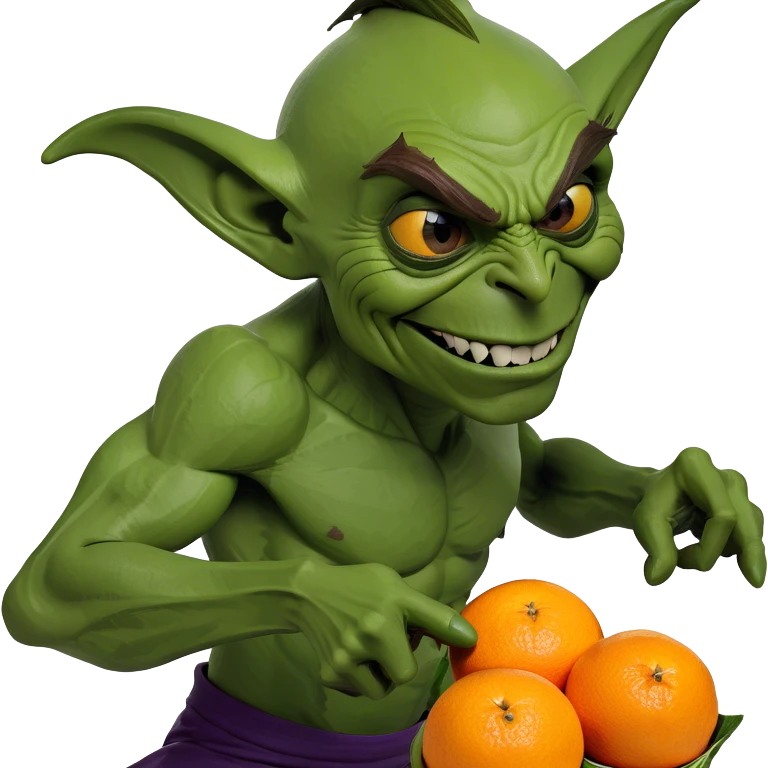 Goblin stealing oranges emoji