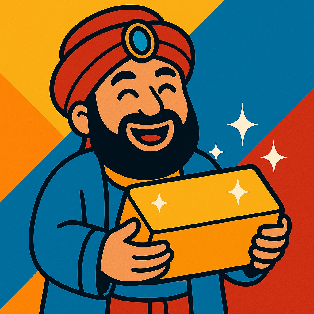 Add sparkles to the gold tablet, keep vibrant and cheerful style. emoji