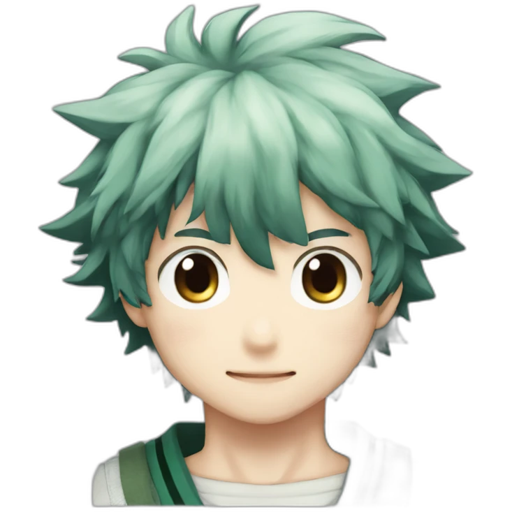 izuku midoriya with Dark Brown haire and Brown eye emoji