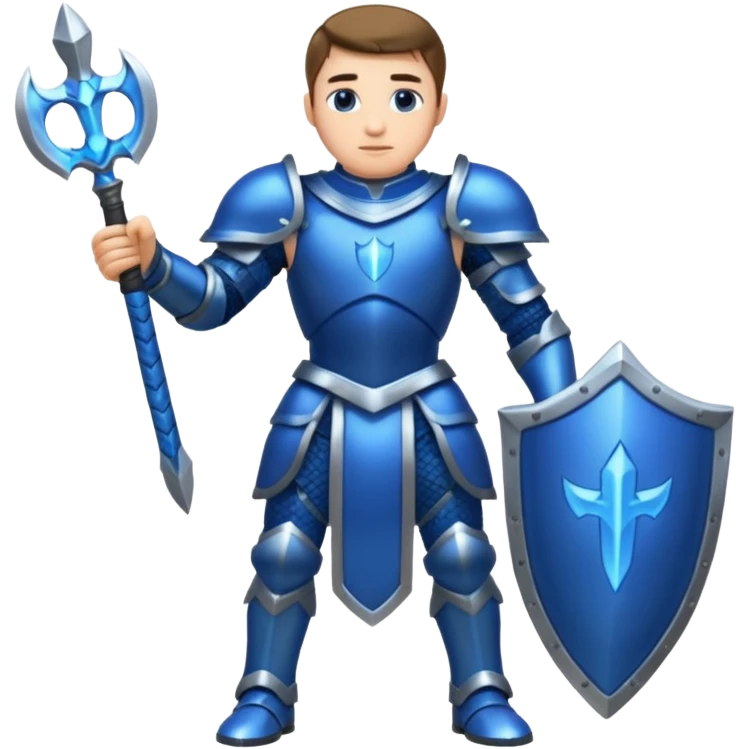 man withall body transparent blue armour emoji