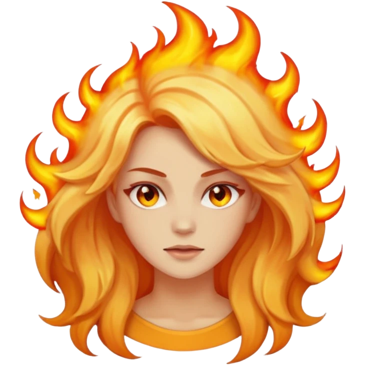 Woman with hair on fire emoji