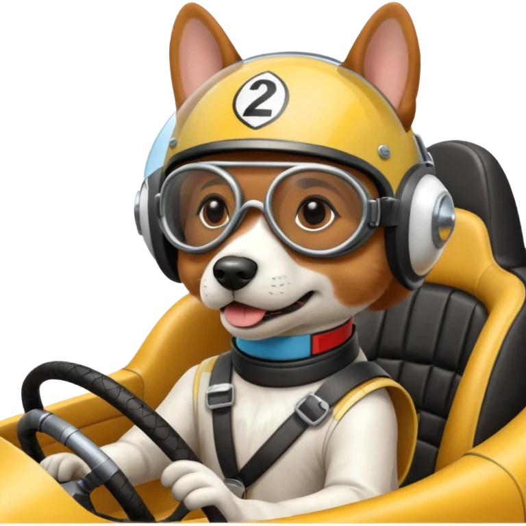 Dog in a race car emoji