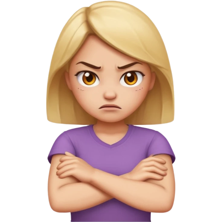 angry face girl emoji with arms crossed over each other in front emoji emoji