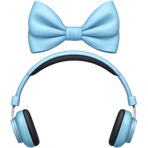 🎧 with pastel blue bows right before the part that covers your ears emoji
