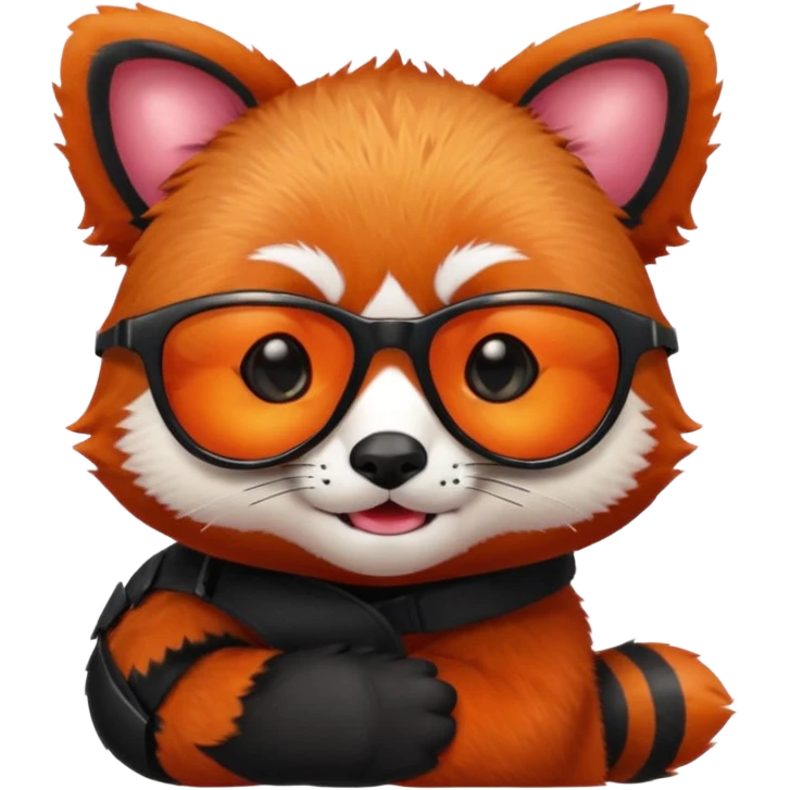 baby Red panda wearing black sun glasses emoji