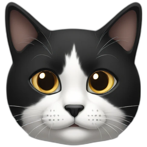 white-and-black-cat emoji