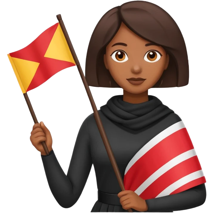 flat Flag holder black woman emoji