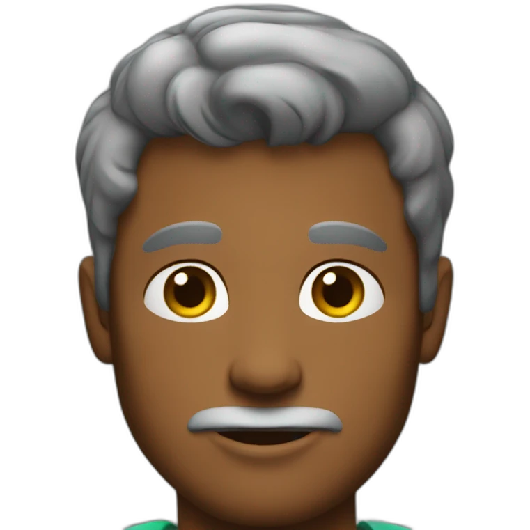 Handsome man with big colors emoji