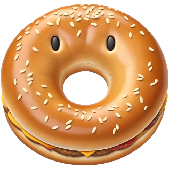 Smiley bagel sausage  emoji