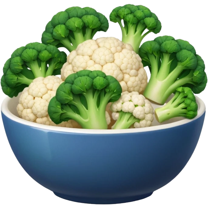 broccoli and cauliflower in a bowl emoji