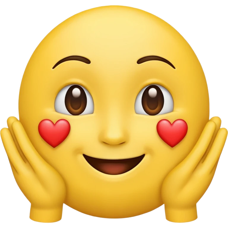 smiling face emoji with heart hands emoji