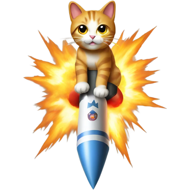 Cat riding a nuclear missile emoji