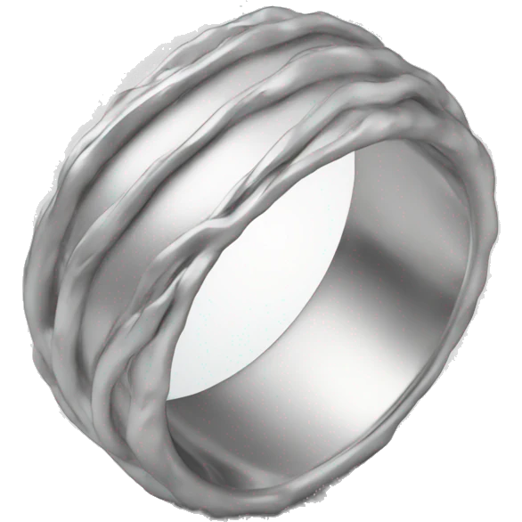 Light sculpted silver ring emoji