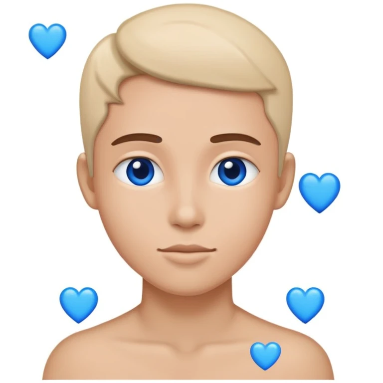 Cara con corazones azul celeste emoji
