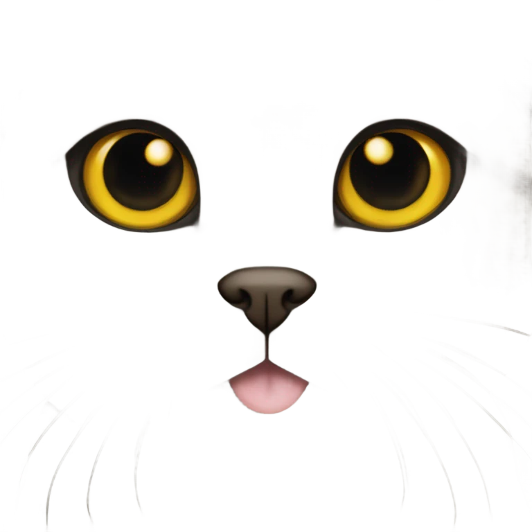 Scottish fold long lille hair yellow eyes and bant emoji