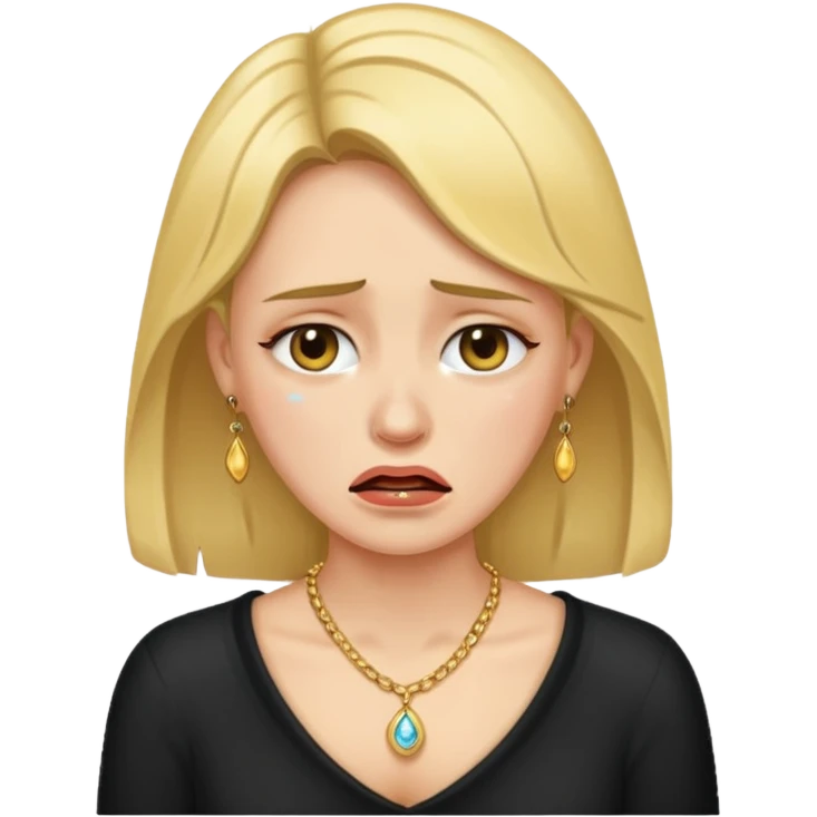 crying woman wearing necklace emoji