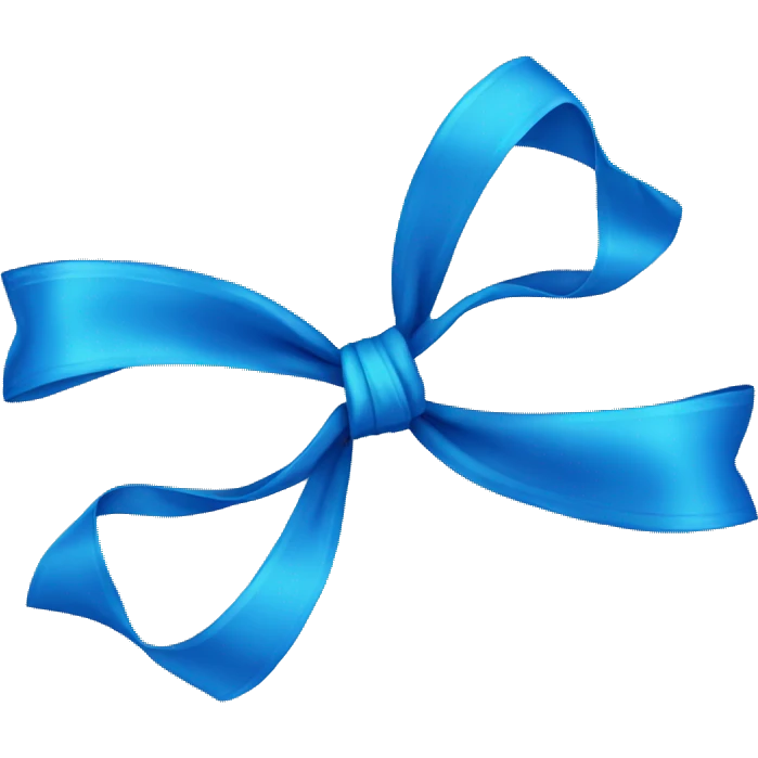 long blue bow emoji
