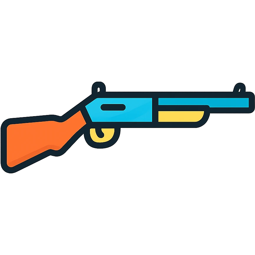 color icon of a rifle, clean and simple emoji