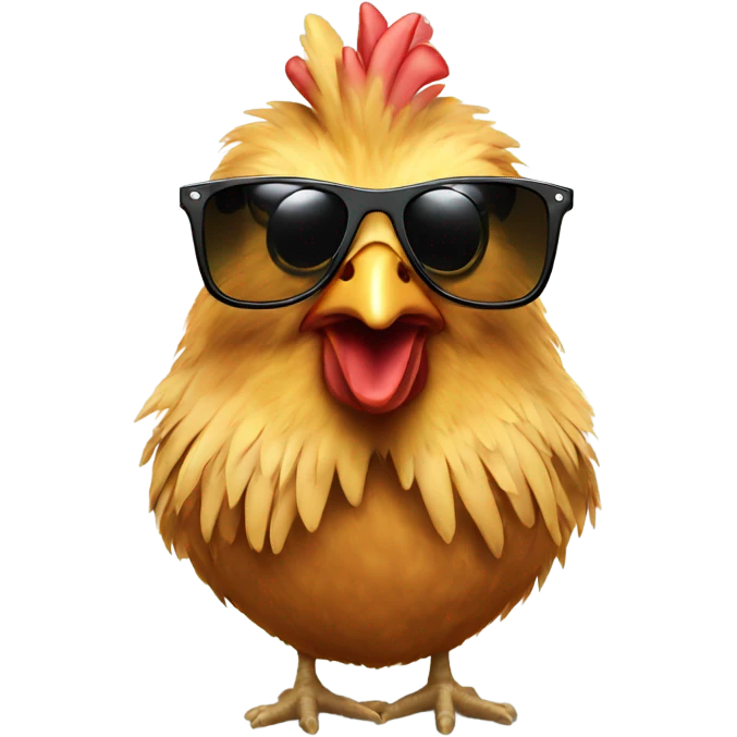 Chicken wearing sunglasses emoji