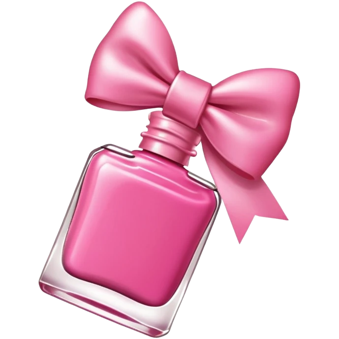 Nail Polish pink bow emoji