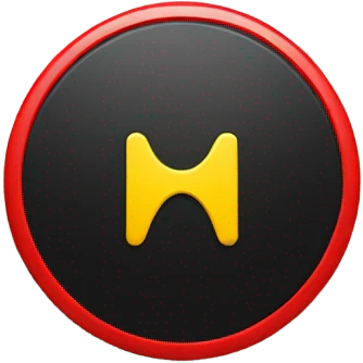 Red and black rectangle with medium yellow circle in the middle emoji